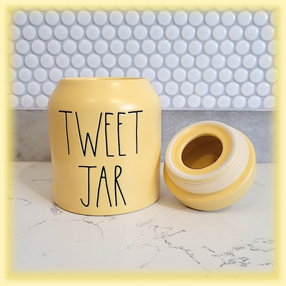 Rae Dunn Yellow Tweet Jar - NWOT - Picture 5 of 8